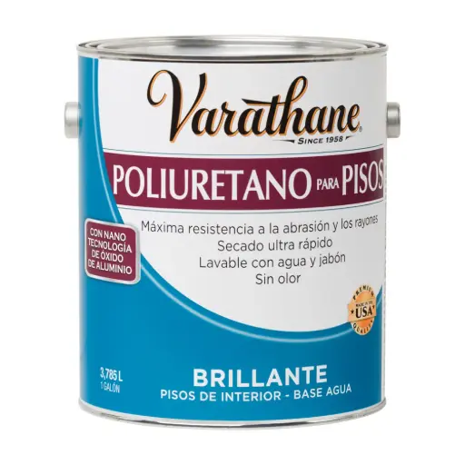 Barniz al agua para pisos Brillante 1 galón